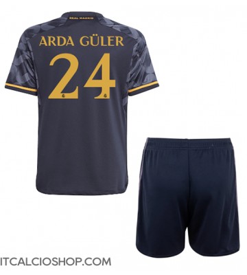Real Madrid Arda Guler #24 Seconda Maglia Bambino 2023-24 Manica Corta (+ Pantaloni corti)
